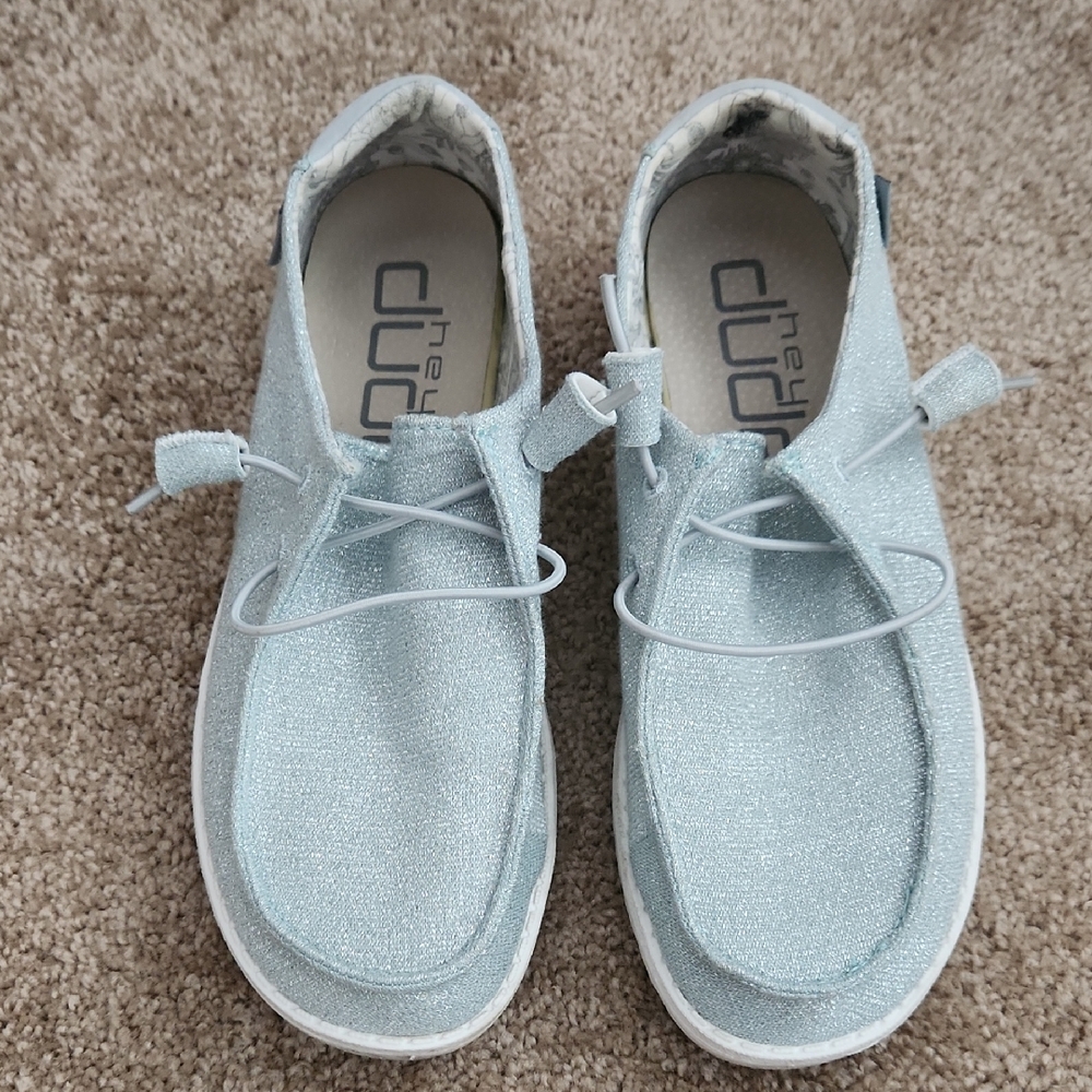Hey Dudes Wendy Stretch Sparkling Sky Blue 7 Price Firm